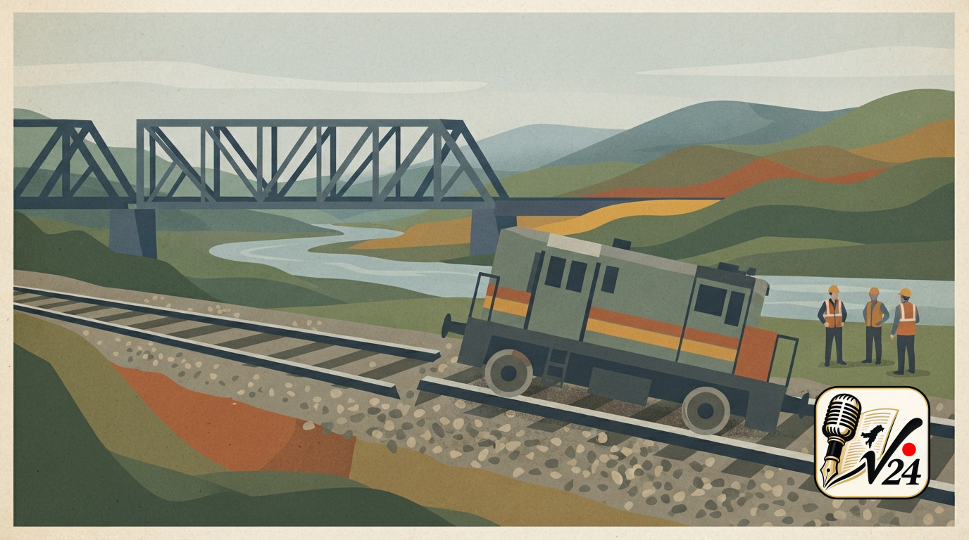 Generic illustration of a passenger train standing near a railway bridge in Assam