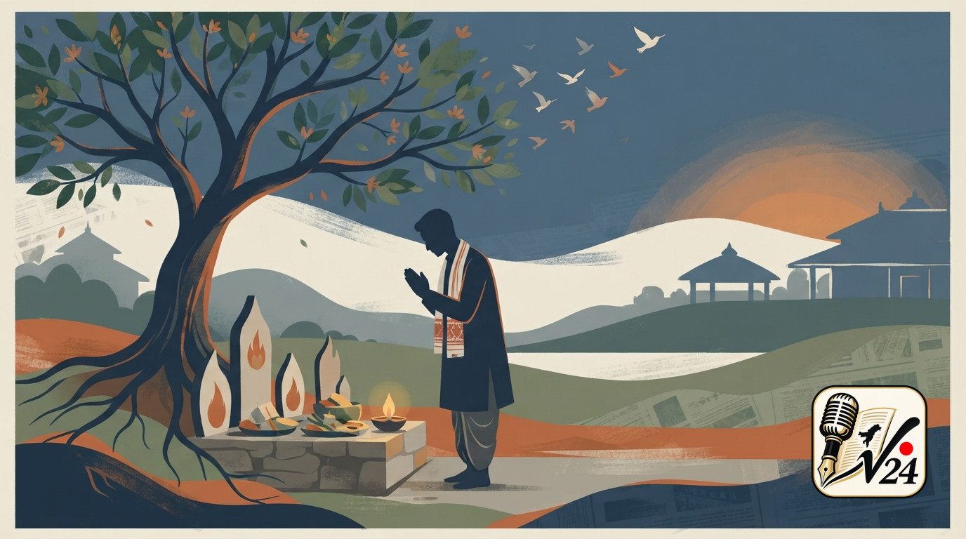 Generic illustration of a memory candle and memorial emblem.